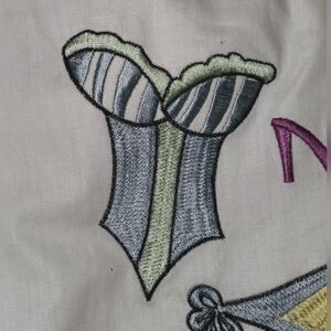 Lingerie Bag Embroidered Drawstring